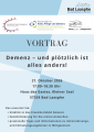 Vortrag: Demenz – und plötzlich ist alles anders! &copy; Stadt Bad Laasphe